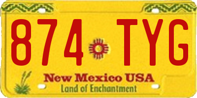 NM license plate 874TYG