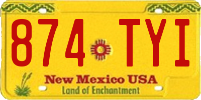 NM license plate 874TYI