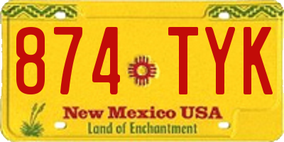 NM license plate 874TYK