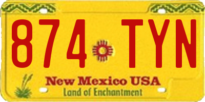NM license plate 874TYN