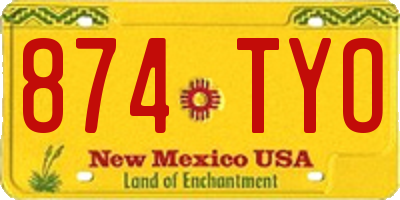 NM license plate 874TYO