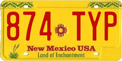 NM license plate 874TYP