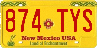 NM license plate 874TYS