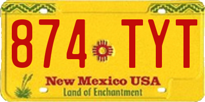 NM license plate 874TYT