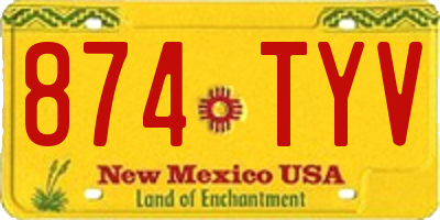 NM license plate 874TYV