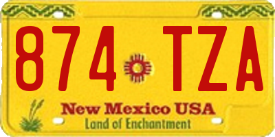 NM license plate 874TZA