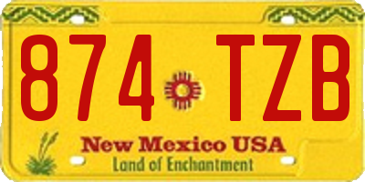 NM license plate 874TZB