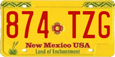 NM license plate 874TZG
