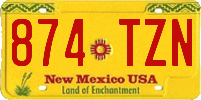 NM license plate 874TZN