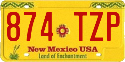 NM license plate 874TZP