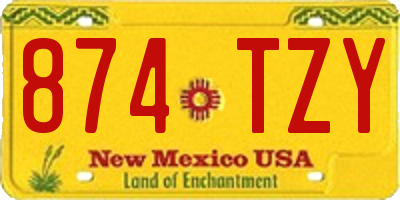 NM license plate 874TZY