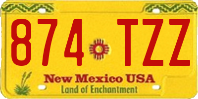 NM license plate 874TZZ