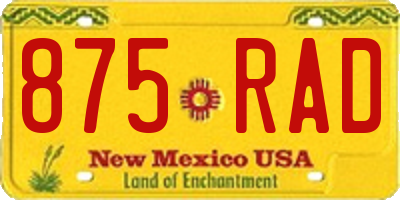 NM license plate 875RAD