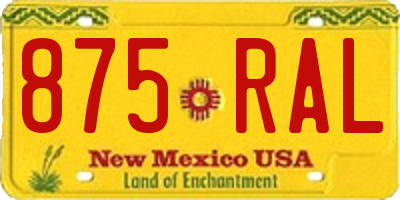 NM license plate 875RAL