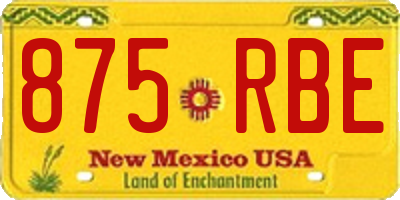 NM license plate 875RBE