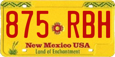 NM license plate 875RBH