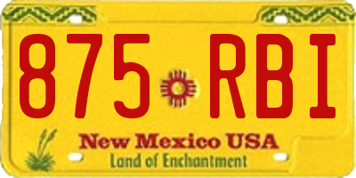 NM license plate 875RBI