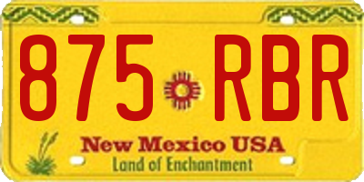 NM license plate 875RBR
