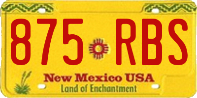 NM license plate 875RBS