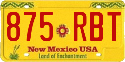 NM license plate 875RBT