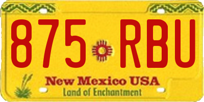 NM license plate 875RBU