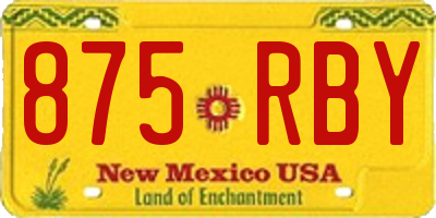 NM license plate 875RBY