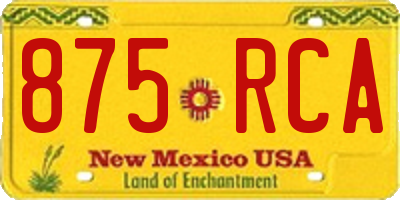 NM license plate 875RCA