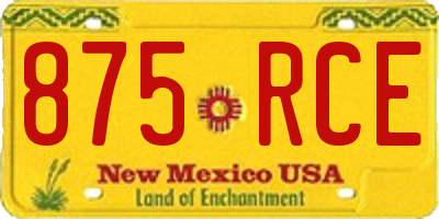 NM license plate 875RCE