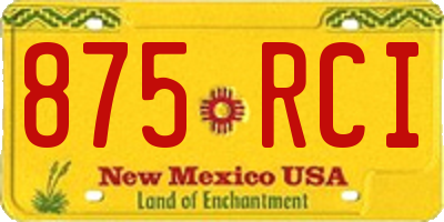 NM license plate 875RCI
