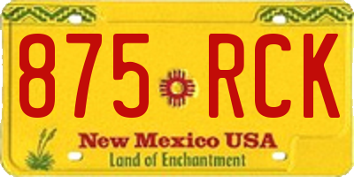 NM license plate 875RCK
