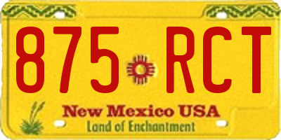NM license plate 875RCT