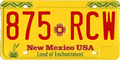 NM license plate 875RCW