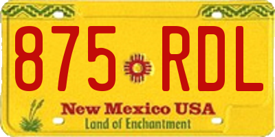 NM license plate 875RDL