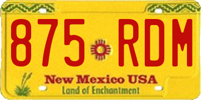 NM license plate 875RDM