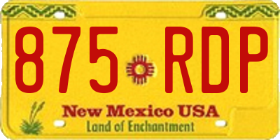 NM license plate 875RDP