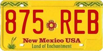 NM license plate 875REB