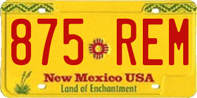 NM license plate 875REM