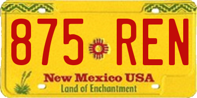 NM license plate 875REN