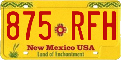 NM license plate 875RFH