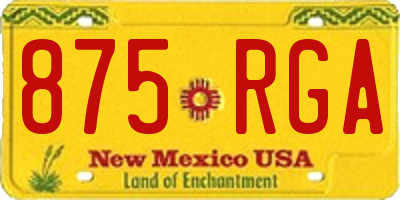 NM license plate 875RGA