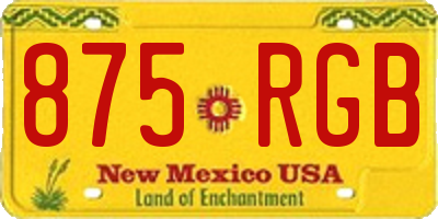 NM license plate 875RGB