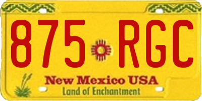 NM license plate 875RGC