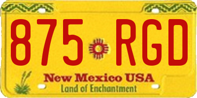 NM license plate 875RGD