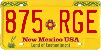 NM license plate 875RGE