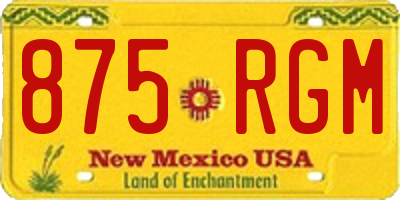 NM license plate 875RGM