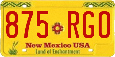 NM license plate 875RGO