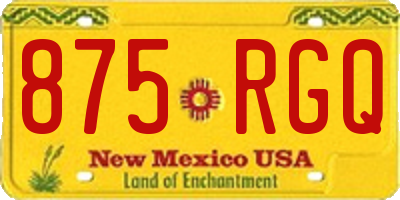 NM license plate 875RGQ
