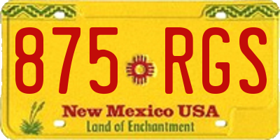 NM license plate 875RGS
