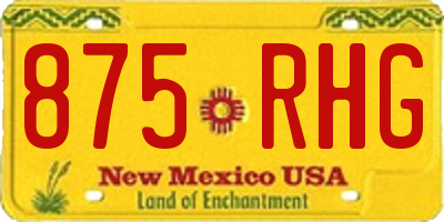 NM license plate 875RHG