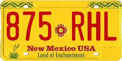 NM license plate 875RHL